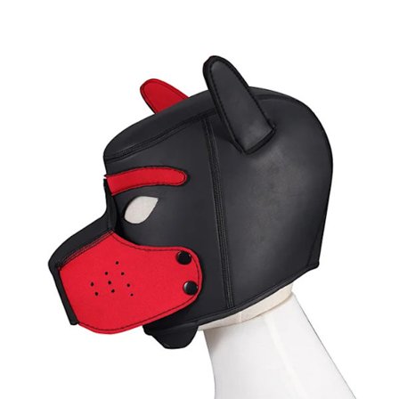 Pink Gris Maske Sexet Cosplay Rollespil Gris Fuld Hoved Maske Blød PU Læder Hvalpe Hætte Scene Rekvisitter~01350