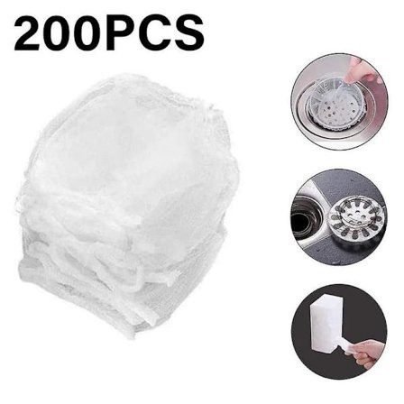 200 stk. Køkkenvask Si Netpose Vask Si-pose, Miljøvenligt Vaskfilternet, Engangs Netfilterposer Til Vaskafløb Til Indsamlingssæt