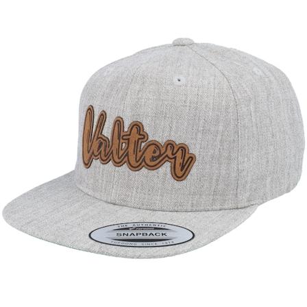 Kiddo Cap - Grau snapback Cap - Kids Valter Engraved Patch Heather Grey Snapback @ Hatstore