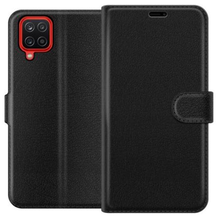 Samsung Galaxy A12 Musta Kotelo PU