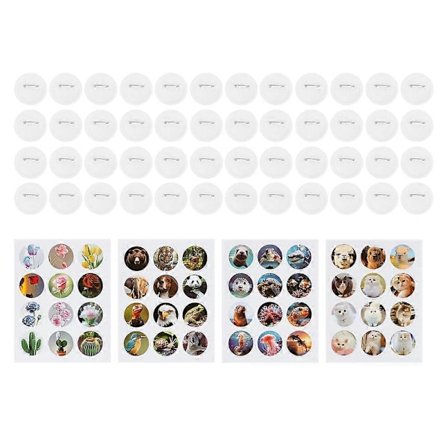 Simpel Badge Knapmaskine Knapdel, DIY Pin Badge Knap Pressemaskine 48 stk. Knapdele
