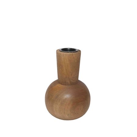 Puinen kynttilänjalka, 8x8x11cm, luonnonvärinen viimeistely