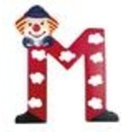 Clown Bokstav i Trä, M