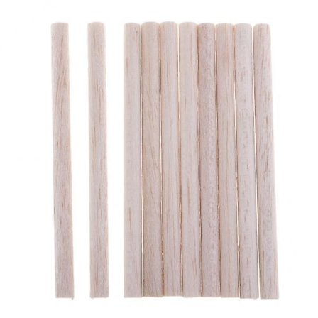 3x10 Stykker Runde Balsatræpinde Ubehandlet Træhåndværk Pinde Døvstang 120mm
