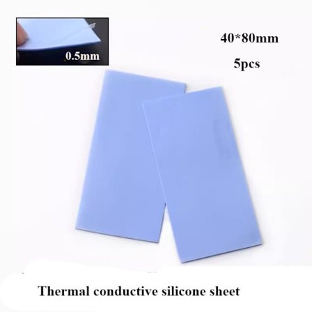 1/5 stk Silikone Thermal Pad Thermal Pad Sheet 40X80MM 0,5MM