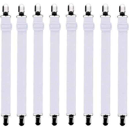 8x lagenstrammere, justerbare lagenstropper, 30 cm, 130 cm, elastiske lagenstropper, lagenstrammer med metalclips, til lagner, madras, sofa