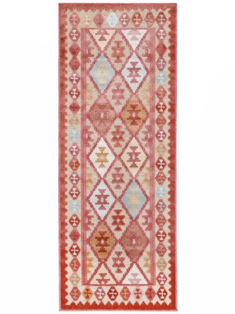 Lavable Tappeto Per Interni/Esterni Geometrico Saga Kilim Beige/Multicolore Piccolo Oeko-Tex