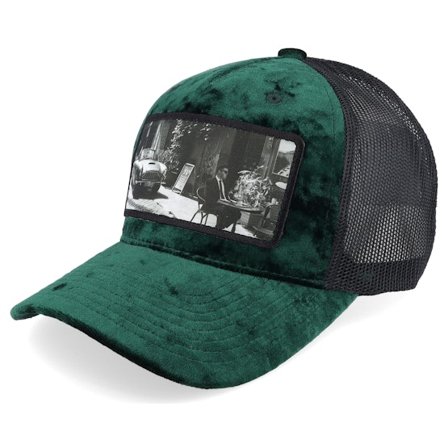 Calza Pennello - Verde trucker Cappellino - Secret Agent And Car Velvet Green/Black A-Frame Trucker @ Hatstore