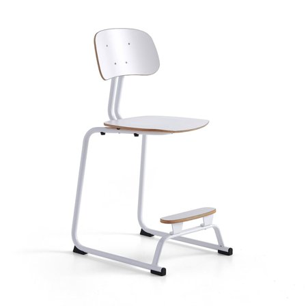 Elevstol YNGVE, meiestativ, H610 mm, hvit/hvit