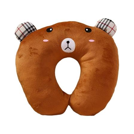 Mjuka U-formade kuddar bärbara och bekväma för resor Brown Bear 26*30cm