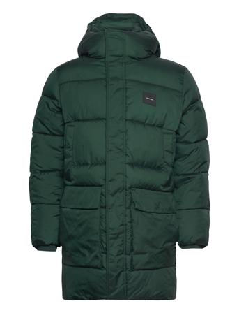 Long Hooded Quilt Puffer Mw Yllerock Rock Green Calvin Klein