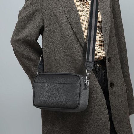 Crossbody-veske for kvinner Klassisk skulderveske med bredt bånd Crossbody-veske med glidelås