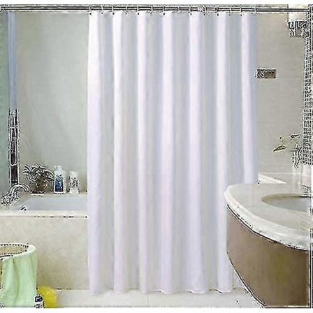 Erittäin pitkä valkoinen tavallinen kangassuihkuverho - 180 x 220 cm kylpyhuoneeseen