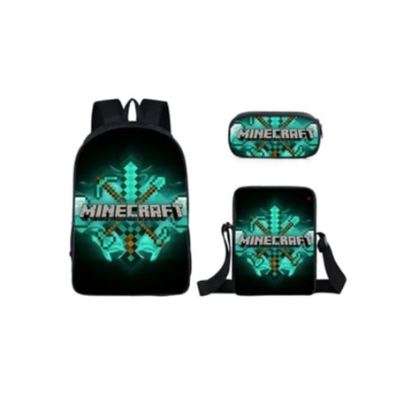 KOHREE Minecraft Student Skolryggsäck Tredelat Set
