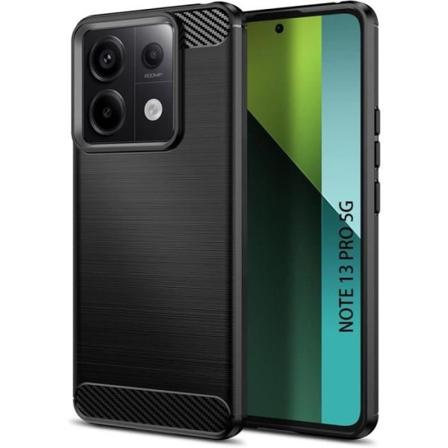 Etui til Xiaomi Redmi Note 13 Pro 5G (ikke til 4G), beskyttende kulstofeffekt Elegant stødsikker sort
