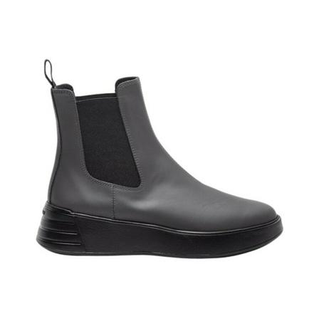 Hogan Futuristic Style Gummed Leather Ankle Støvler Grå, Dame, Størrelse: 37 EU