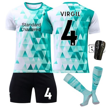 Liverpool Hemma Salah Mane Fotbollströja NO.4 Virgil