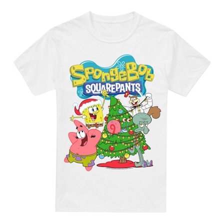 SvampBob Fyrkant Herr Julgran T-shirt 3XL Vit