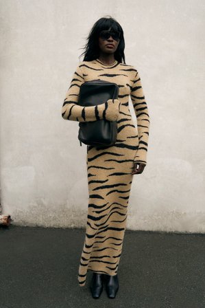 Amy Lefévre x NA-KD - Maxikjole i strikket ullblanding - Mønster kjoler - Flerfarget - S