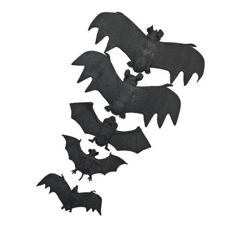 5 St Halloween Djurhängande Delar Fladdermusleksaker Real Animal Bat Pe