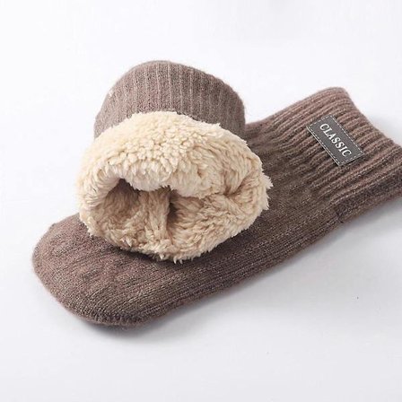 Vintertætte Strikkede Vanter Til Mænd Vindtætte Termo Handsker Fleece Foring Udendørs Aktivitet Vandring Sne Sport Marineblå