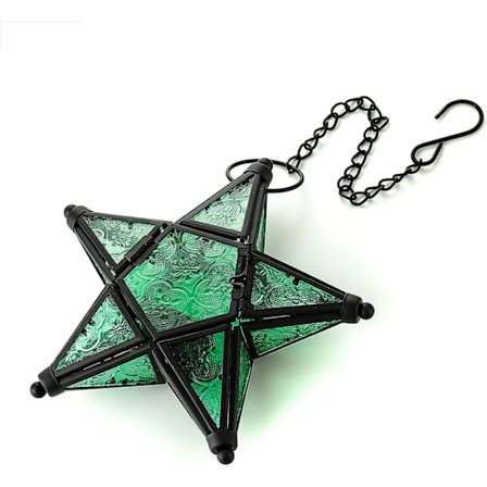 Marokkansk Lanterne Dekorativ Hængende Lampe - Farvet Glas Lysestager Vindue Hængende Lampe Stue Balkon