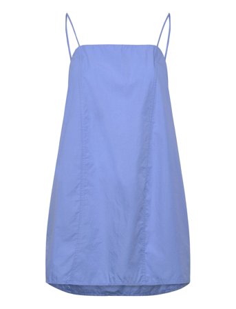 Monki Tie-Back Twill Mini Dress - Blue - S