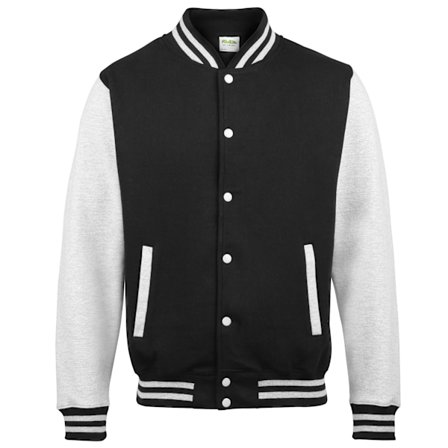 Awdis Unisex Varsity Jacka S Jet Black/ Heather Grey
