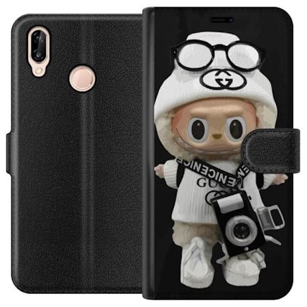 Yhteensopiva Lompakkokotelo Huawei Huawei P20 lite Tyylikäs muotoilijafiguuri kameralla ja katutyyliä, leikkisä keräilyfiguuri trendikkäässä ka