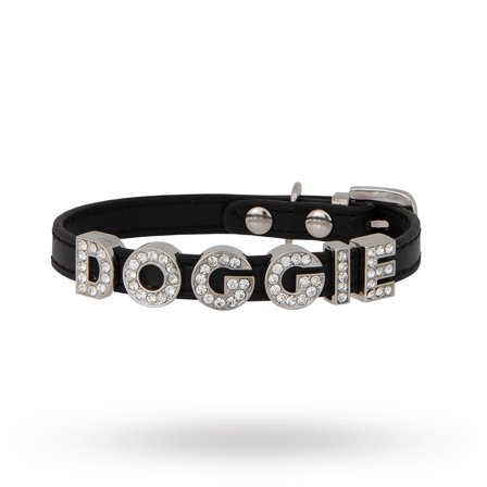 Personlig Hundehalsbånd Glitter Svart - Tekstilhalsbånd, Lærhalsbånd, personlige, scarfs & bandanas, Charms & Halsbåndsmykker på Doggie.no