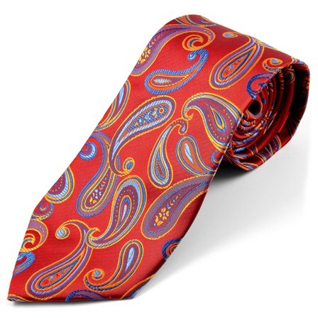 Red Paisley Silk Tie for Men - Patterned Ties