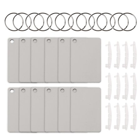 12X dubbelutskrivbar vit tom MDF för nyckelring värmeöverföring sublimering trä blank skiva för DIY för nyckelringar Ke