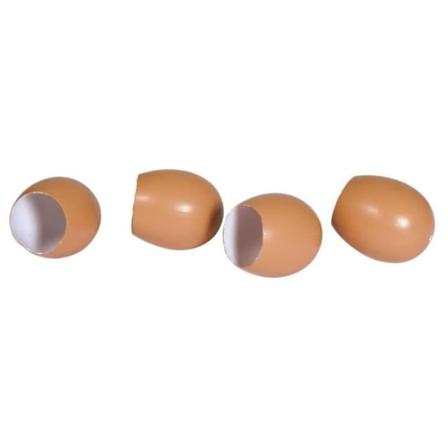 Plastæg, åbne, naturlige, 5,5x4,5 cm, 4 stk sæt - {farve}