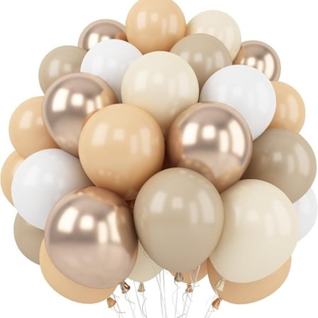 60 STK. Abrikos Guld Hvide Balloner, 12 Tommer Abrikos Nude Latex Balloner til Bryllup Baby