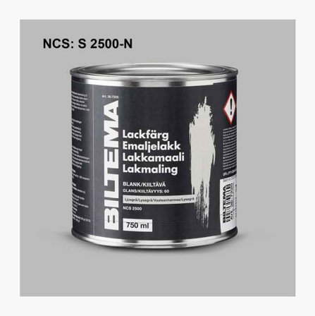 Biltema - Emaljelakk blank lysegrå 0 75 liter