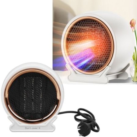 Lille bærbar elektrisk varmeblæser 1200W, støjsvag, hurtig, kombineret ventilator til kontor.pa