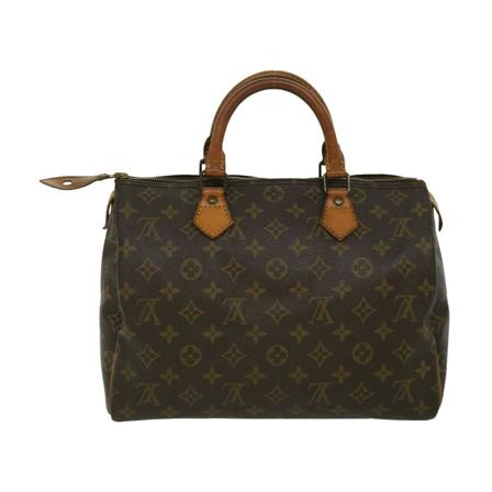 Louis Vuitton Vintage, Pre-owned Speedy 30 Monogram Handbag Bruin, Dames, Maat:ONE Size,leer