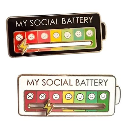 My Social Battery Enamel Pin Funny Interactive Mood Tracker Metal Badges Brooch For Backpack Jewelry Accessorie Gift