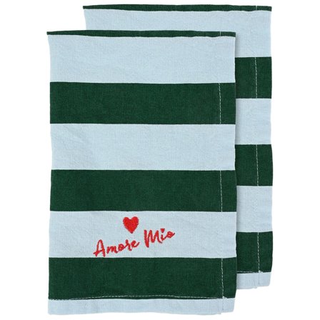 Byon Love servett 2-pack, grön/ljusblå | Dukning & Servering > Servetter > Servett | Bagaren och Kocken