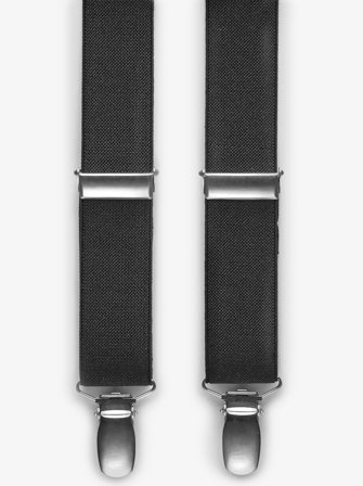 John Henric Men's Schwarze Hosenträger Size 25mm