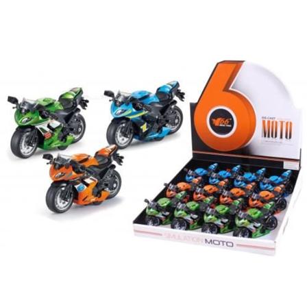 Leksaker Alrico 4046 Racing Motorcykel Mc Metall Pullback 11cm Grön