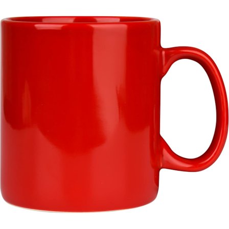 Ekstra stor keramisk kaffekopp med håndtak for kontor og hjem (rød)