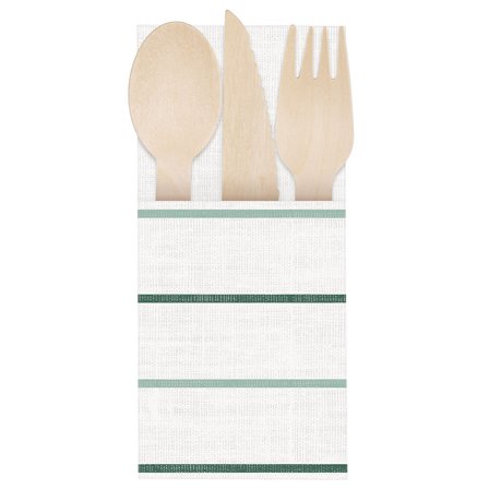 Bestikketui Papir Hvit & Grønn
