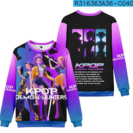 3D Ny Film Kpop Demon Hunter Pigegruppe Pullover Crew Neck Sweatshirt Voksen- og Børnetryk