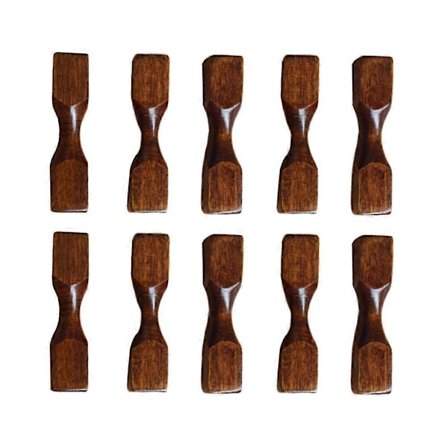 10 stk. spisepinnestøtter i tre, japansk stil, spisepinnestøtte, bordservice, stativ, middagsskje, gaffelholder for restaurant, hjemmebruk, brun