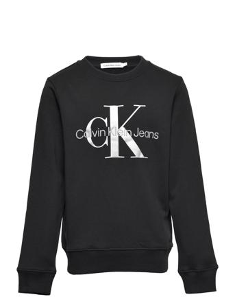 Monogram Logo Sweatshirt Sweatshirt Trøje Sort Calvin Klein