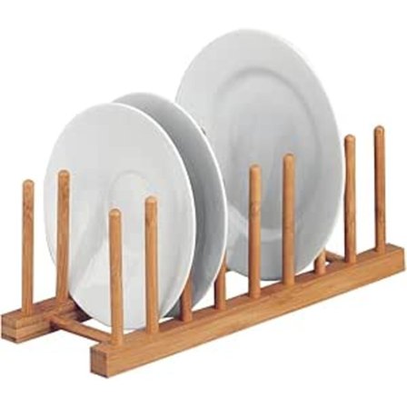 Diskställ, Bambu, Brun, 34 x 12 x 12,5 cm