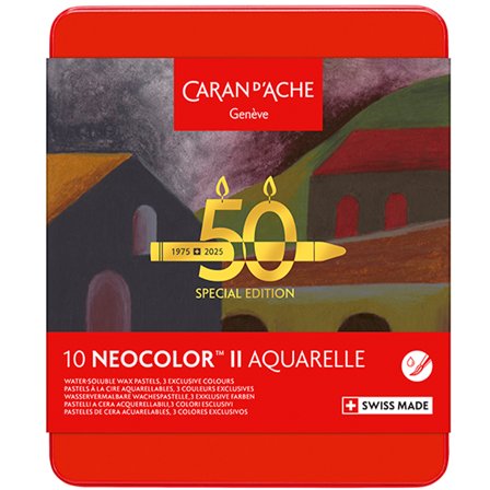 Caran d'Ache Neocolor II Aquarelle 50 Years Dark Set de 10