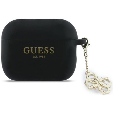 Guess Silikone 4G Charm-etui til AirPods Pro 3 - Sort