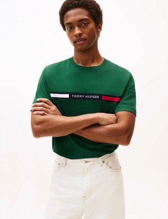 Tommy Hilfiger Hilfiger Chest Insert Tee - Green - S